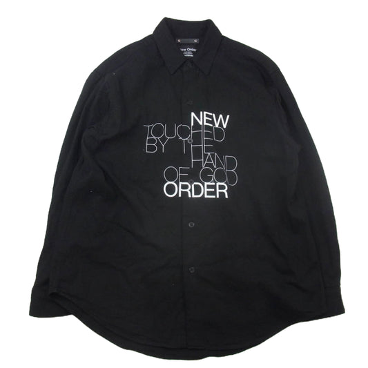 MINEDENIM マインデニム MND-NWO.004-99-012 × New Order ニューオーダー TOUCHED BY THE HAND OF GOD SH フロントプリント 長袖シャツ ブラック系 1【中古】