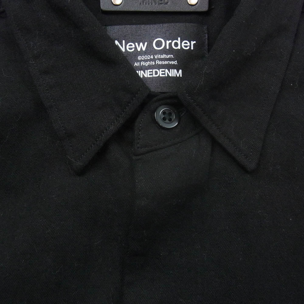 MINEDENIM マインデニム MND-NWO.004-99-012 × New Order ニューオーダー TOUCHED BY THE HAND OF GOD SH フロントプリント 長袖シャツ ブラック系 1【中古】