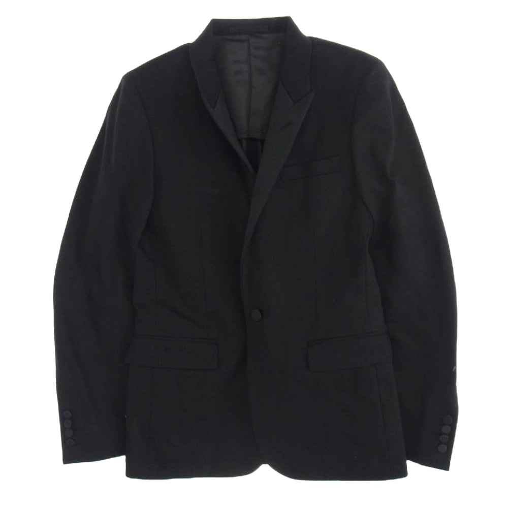 MINEDENIM マインデニム TUX99-99-442-1 DENIM TAILORED JACKET ラペル素材切替 デニム テーラードジャケット ブラック系 44【中古】