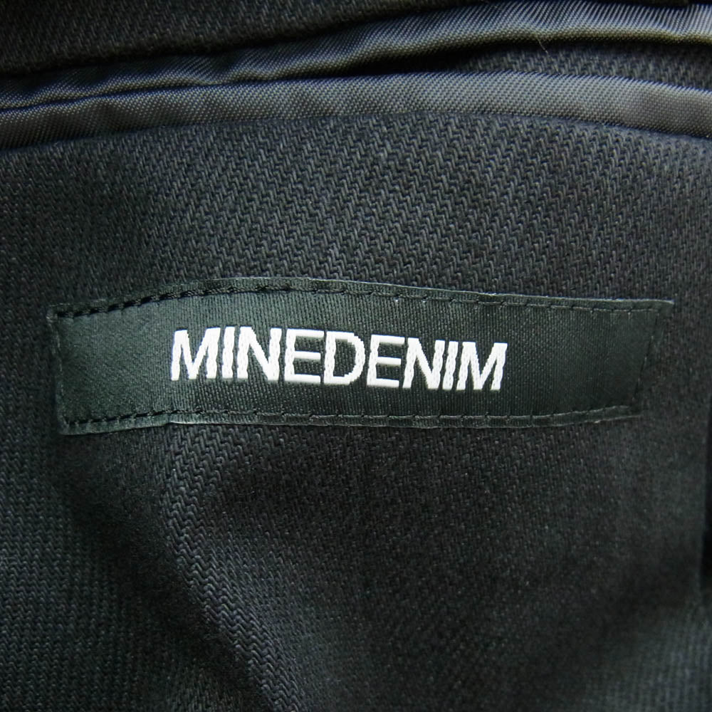 MINEDENIM マインデニム TUX99-99-442-1 DENIM TAILORED JACKET ラペル素材切替 デニム テーラードジャケット ブラック系 44【中古】
