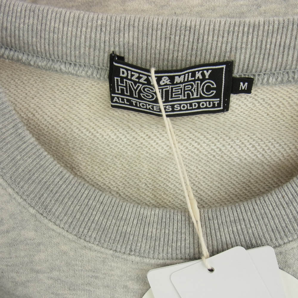 HYSTERIC GLAMOUR ヒステリックグラマー 02241CS07 FIRE LOGO ロゴ スウェット トレーナー グレー系 M【新古品】【未使用】【中古】