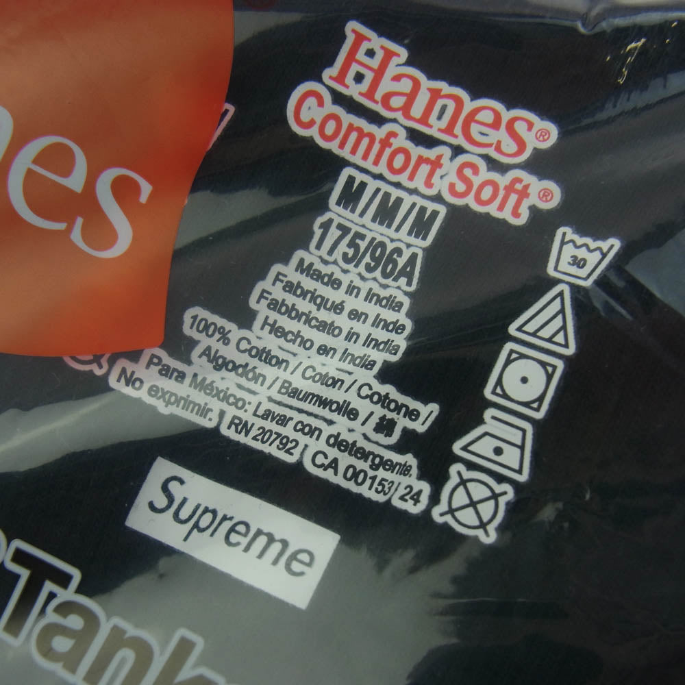Supreme シュプリーム × Hanes ヘインズ Tagless Tank Tops 3 Pack タンクトップ 3枚セット ブラック系 M【新古品】【未使用】【中古】