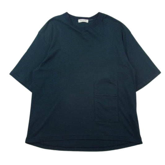 ポリプロイド 23SS 10-B-10 T SHIRT B オーバーサイズ ボーダー Tシャツ 半袖 ネイビー系 M【中古】