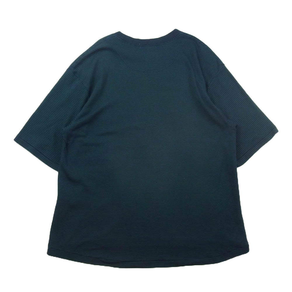 ポリプロイド 23SS 10-B-10 T SHIRT B オーバーサイズ ボーダー Tシャツ 半袖 ネイビー系 M【中古】