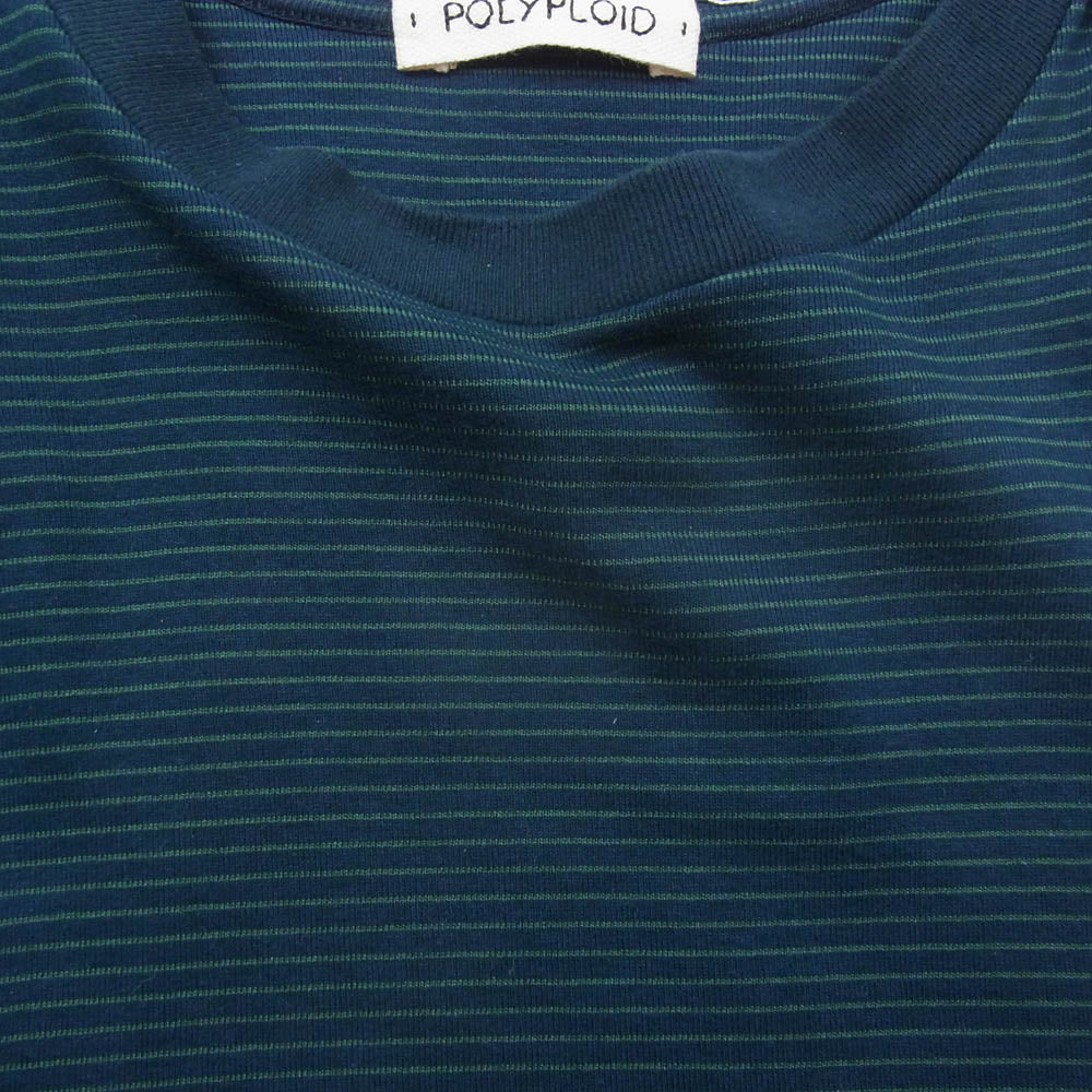 ポリプロイド 23SS 10-B-10 T SHIRT B オーバーサイズ ボーダー Tシャツ 半袖 ネイビー系 M【中古】