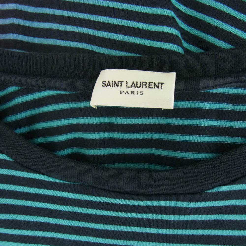 SAINT LAURENT サンローラン 648360 YBYQ2 ボーダー タイダイ 染め加工 Tシャツ 半袖 ライトブルー系 パープル系 S【中古】