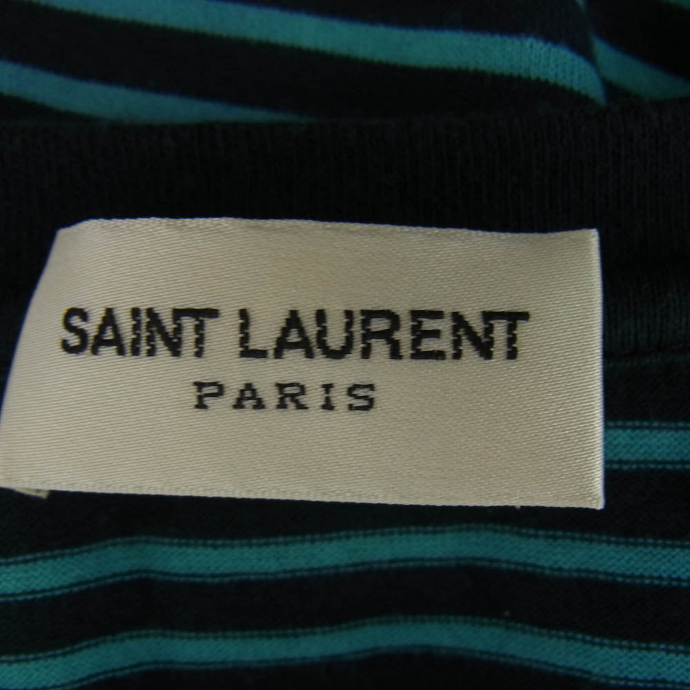 SAINT LAURENT サンローラン 648360 YBYQ2 ボーダー タイダイ 染め加工 Tシャツ 半袖 ライトブルー系 パープル系 S【中古】