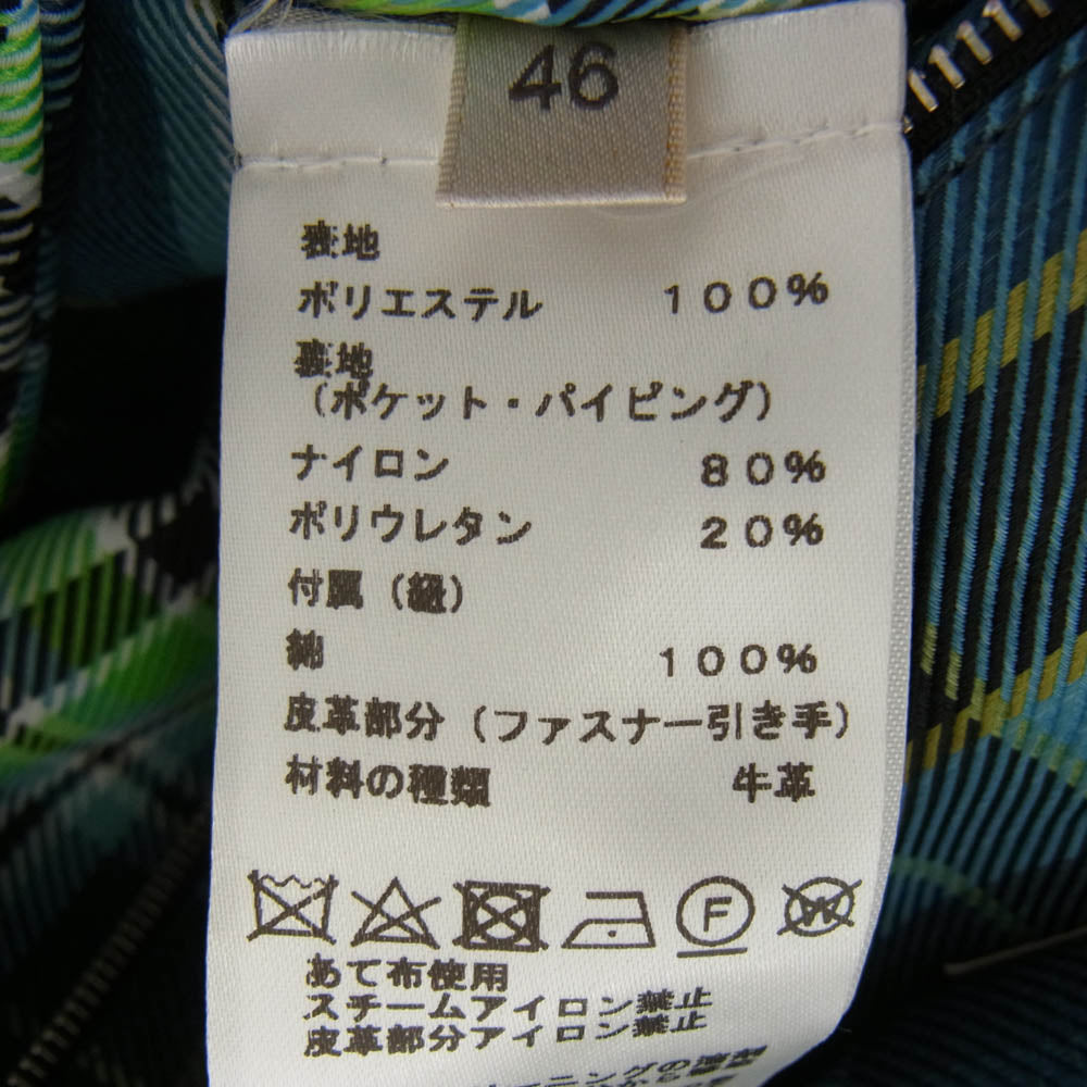 HERMES エルメス フード付き チェック ブルゾン ジャケット マルチカラー系 46【美品】【中古】