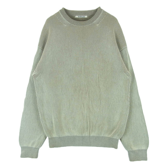 AURALEE オーラリー A20SP02TR SUPER HARD TWIST RIB KNIT P/O リブ ニット セーター ベージュ系 ブラウン系 3【中古】