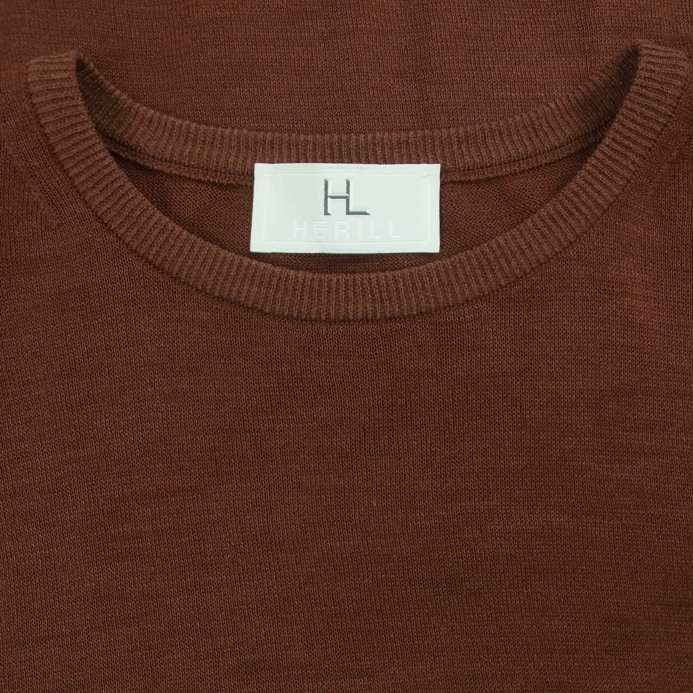 ヘリル 23-080-HL-8160-1 Rummy Highgauge Crewneck ラミー クルーネック ニット セーター ブラウン系 2【中古】