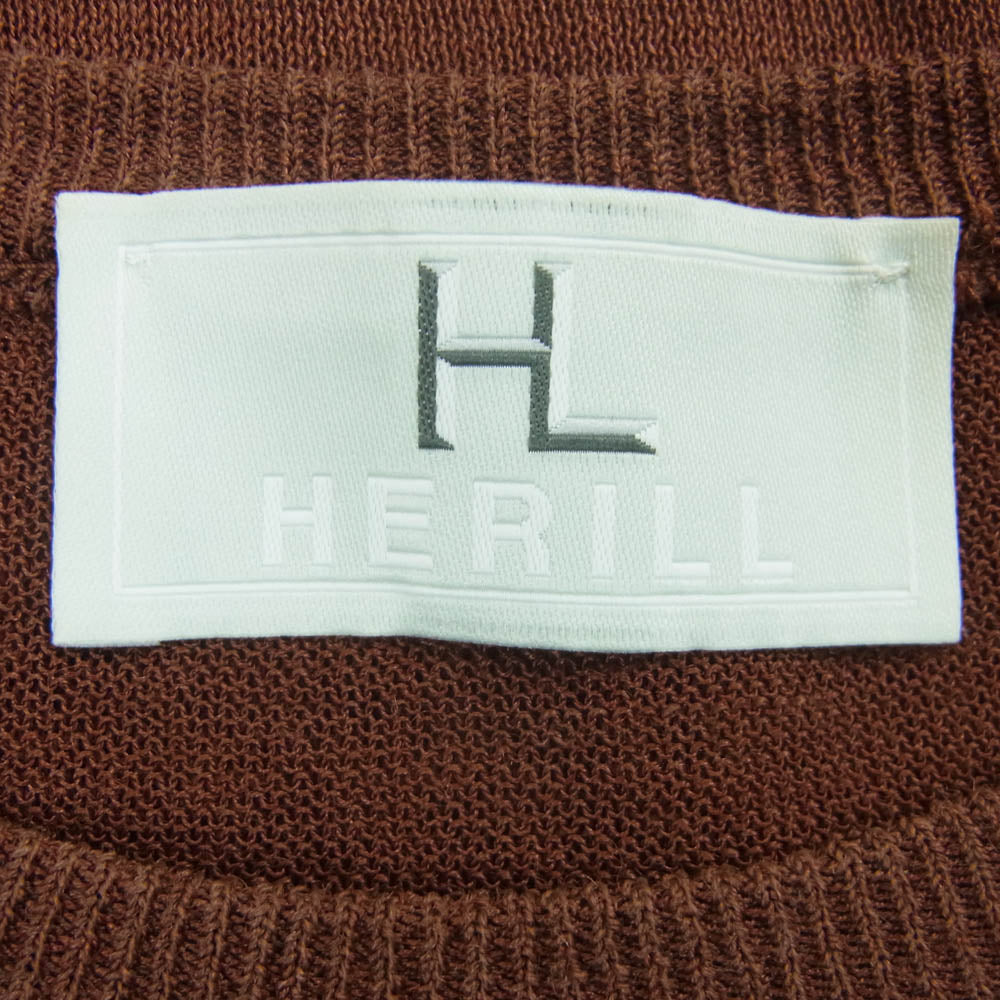 ヘリル 23-080-HL-8160-1 Rummy Highgauge Crewneck ラミー クルーネック ニット セーター ブラウン系 2【中古】