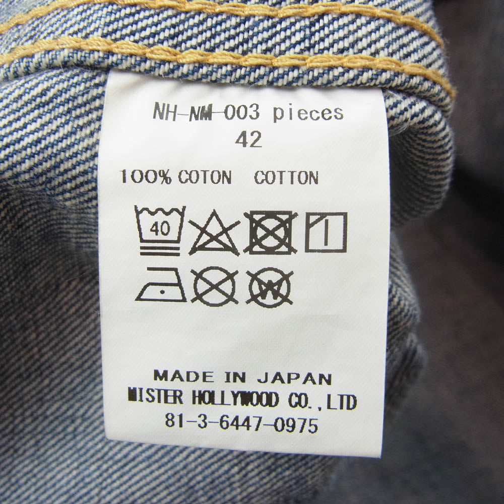 N.HOOLYWOOD エヌハリウッド × New Manual ニューマニュアル D.O T-BACK JACKET/IRG イレギュラー デニム ジャケット インディゴブルー系 42【極上美品】【中古】