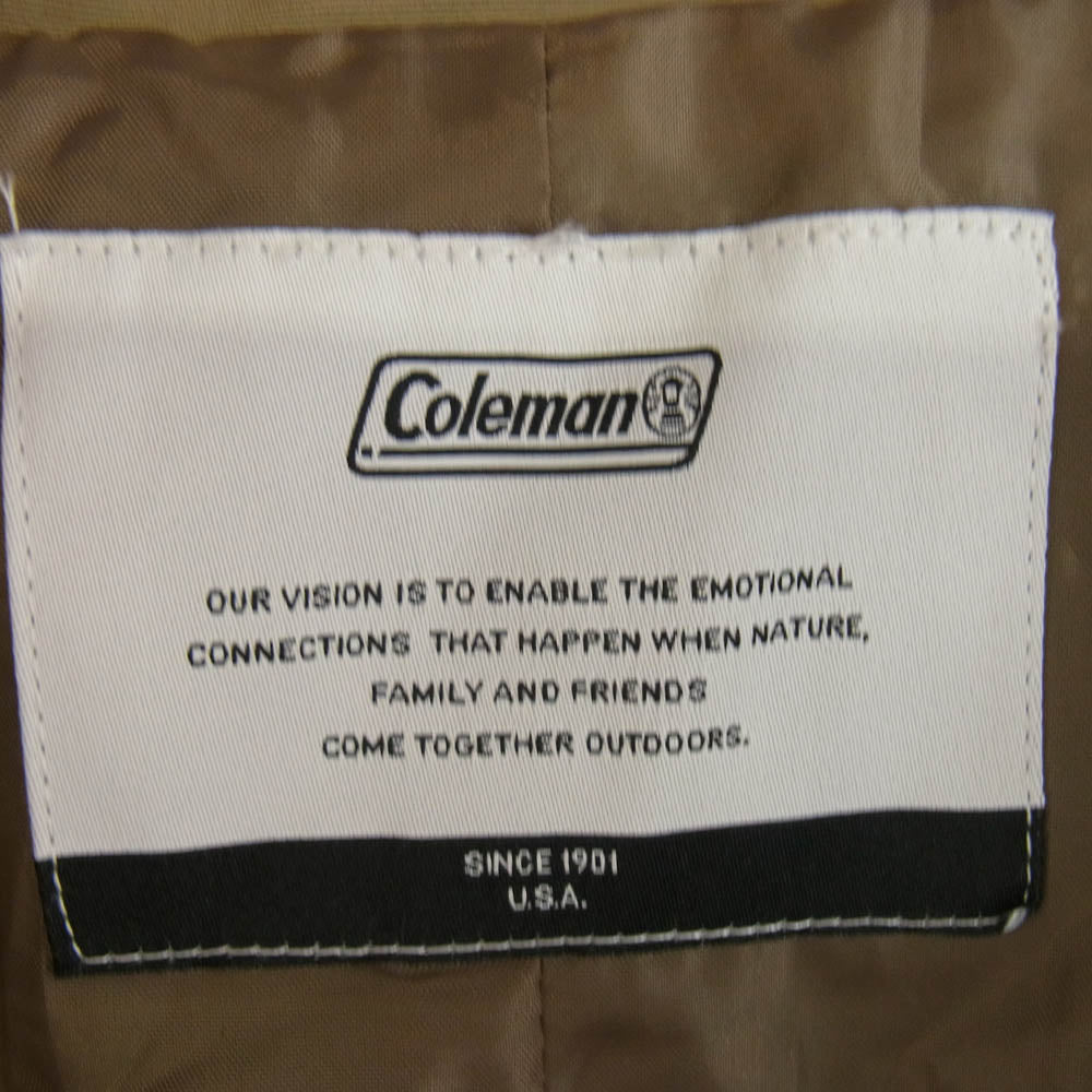 Coleman コールマン CM5853 マルチポケット ナイロン フーデッド ロングコート グリーン系 L【中古】