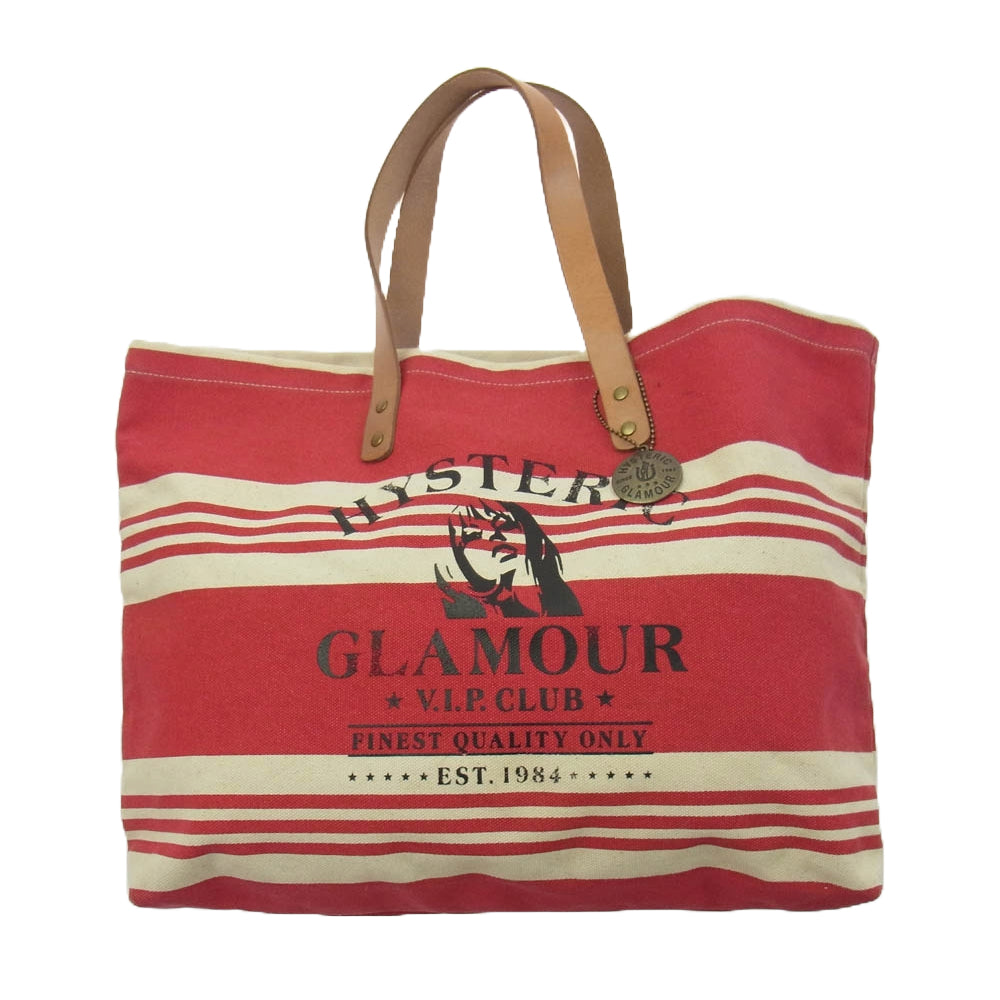 HYSTERIC GLAMOUR ヒステリックグラマー ヒスガール プリント キャンバス地 レザーハンドル トートバッグ マルチカラー系【中古】