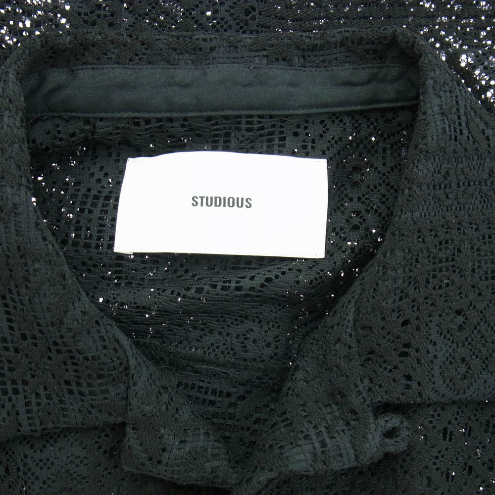 STUDIOUS ステュディオス パッチワーク レース ロングスリーブ Ｔシャツ ブラック系 2【中古】