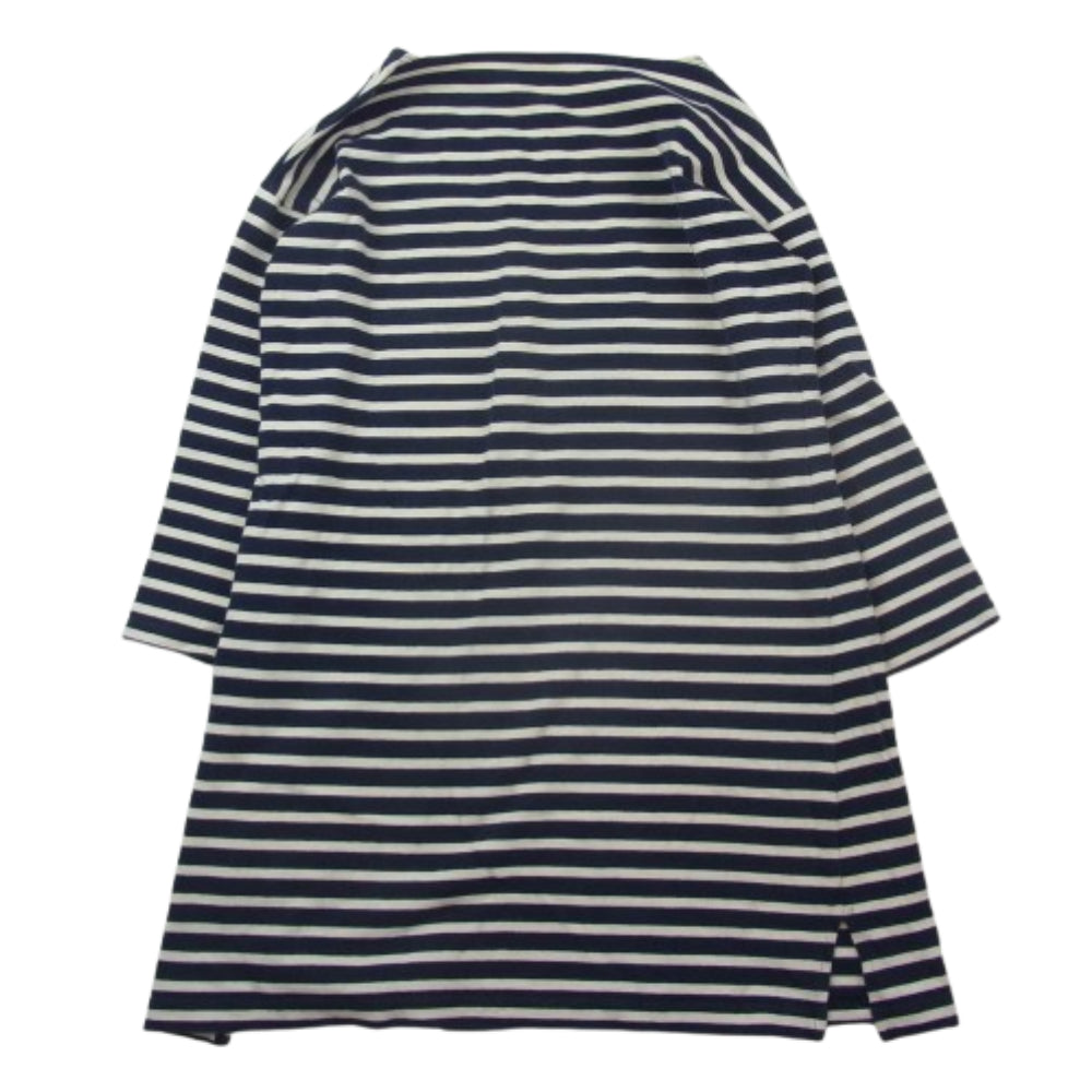 オーシバル フランス製 七分丈 ボーダー カットソー バスクシャツ ネイビー系 1【中古】