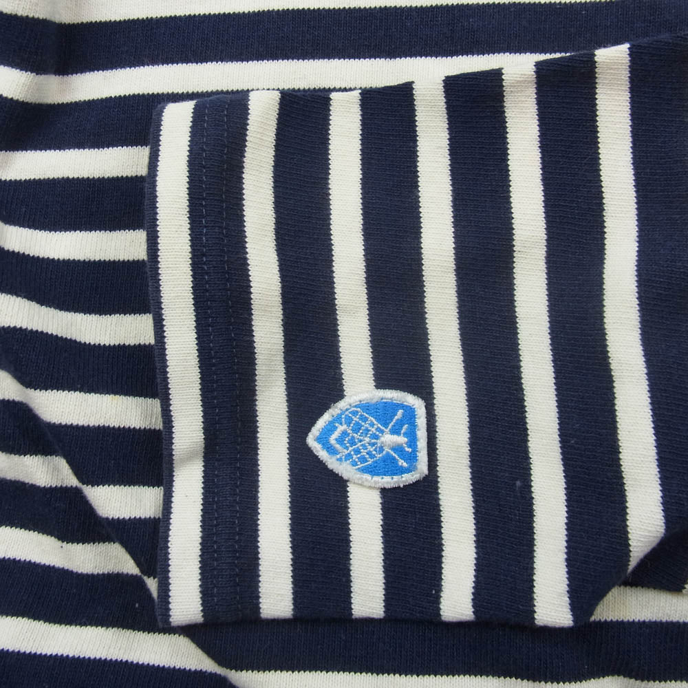 オーシバル フランス製 七分丈 ボーダー カットソー バスクシャツ ネイビー系 1【中古】