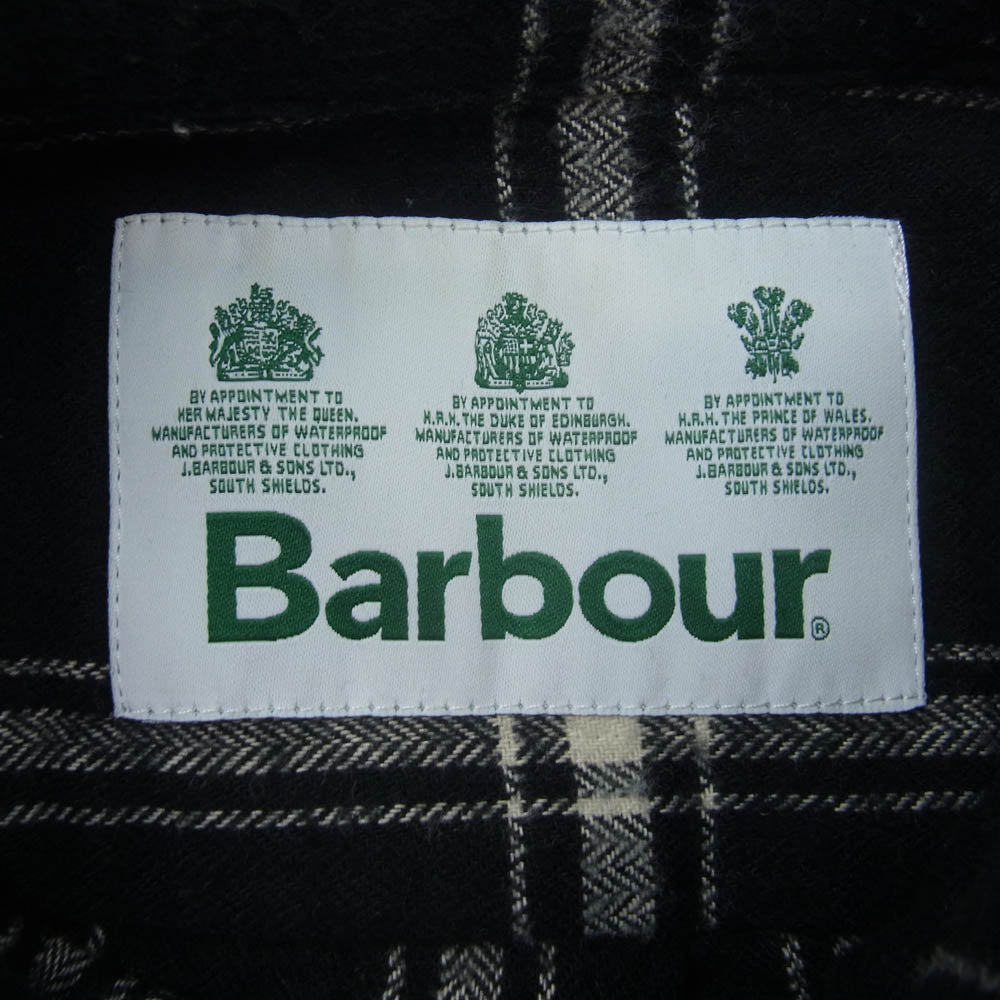 Barbour バブアー 2002242 ボタンダウン コットン チェック柄 長袖シャツ ブラック系 UK M【中古】