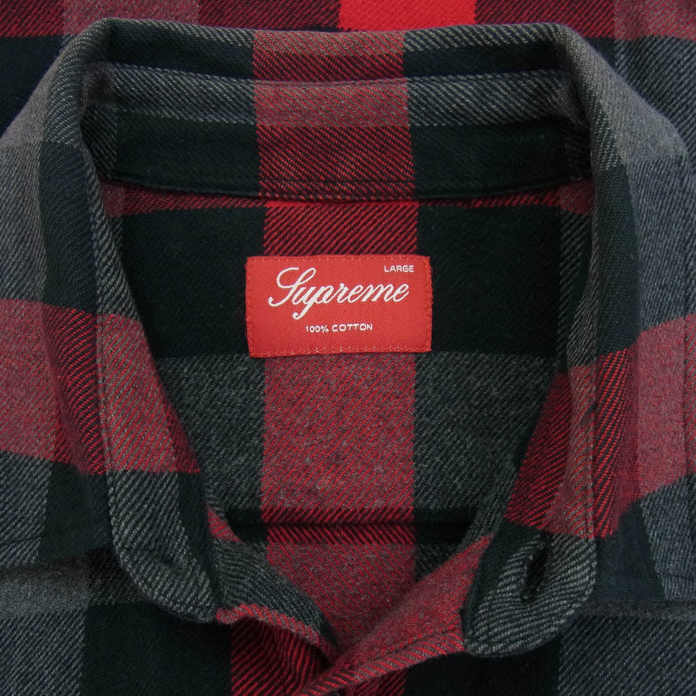 Supreme シュプリーム 08AW 3 Color Check Flannel Shirt チェック柄 フランネル 長袖シャツ レッド系 L【中古】
