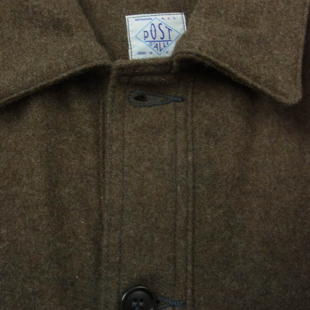 POST OVERALLS ポストオーバーオールズ 1179 USA製 C-POST WOOL MELTON メルトンウール ジャケット カーキ系 S【中古】