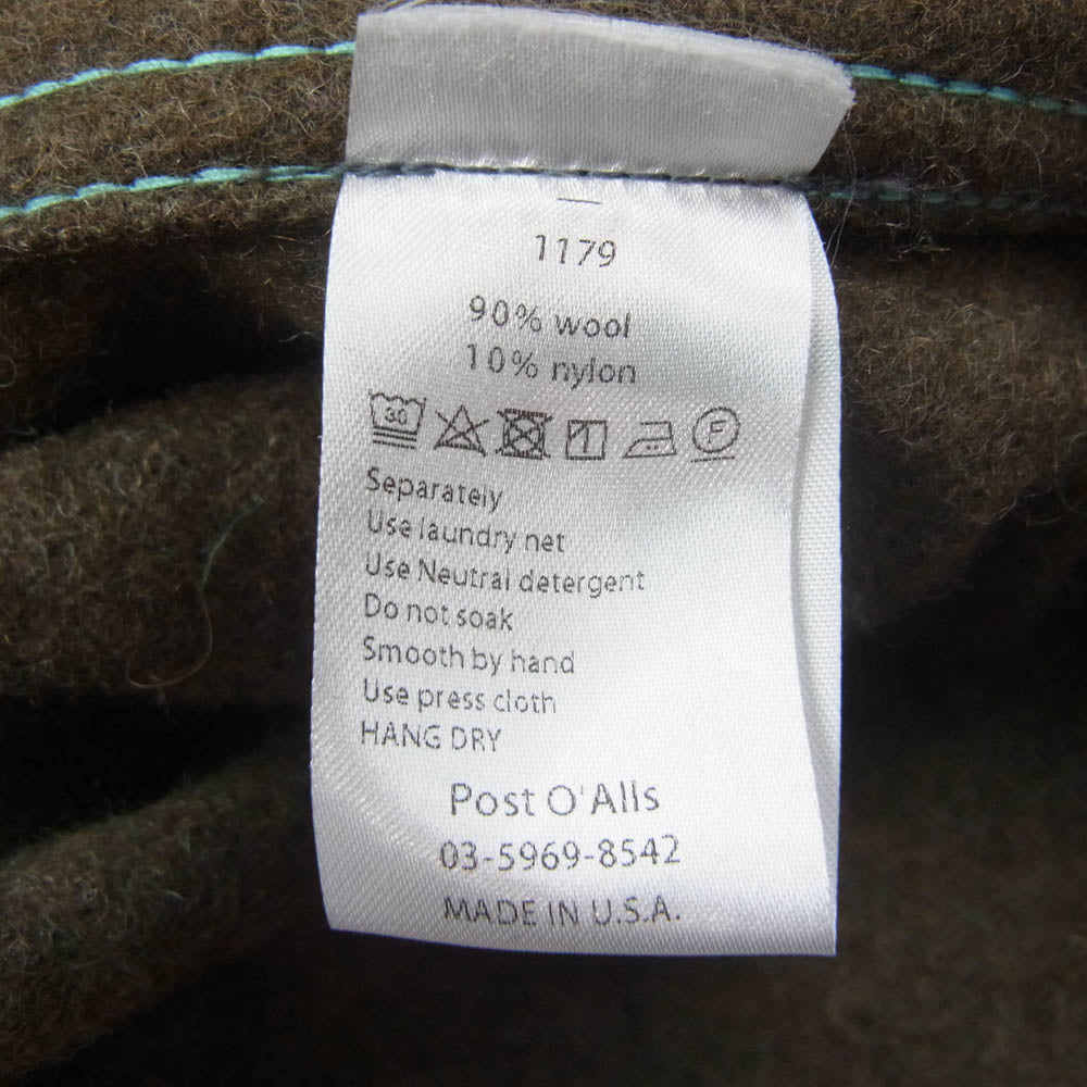 POST OVERALLS ポストオーバーオールズ 1179 USA製 C-POST WOOL MELTON メルトンウール ジャケット カーキ系 S【中古】