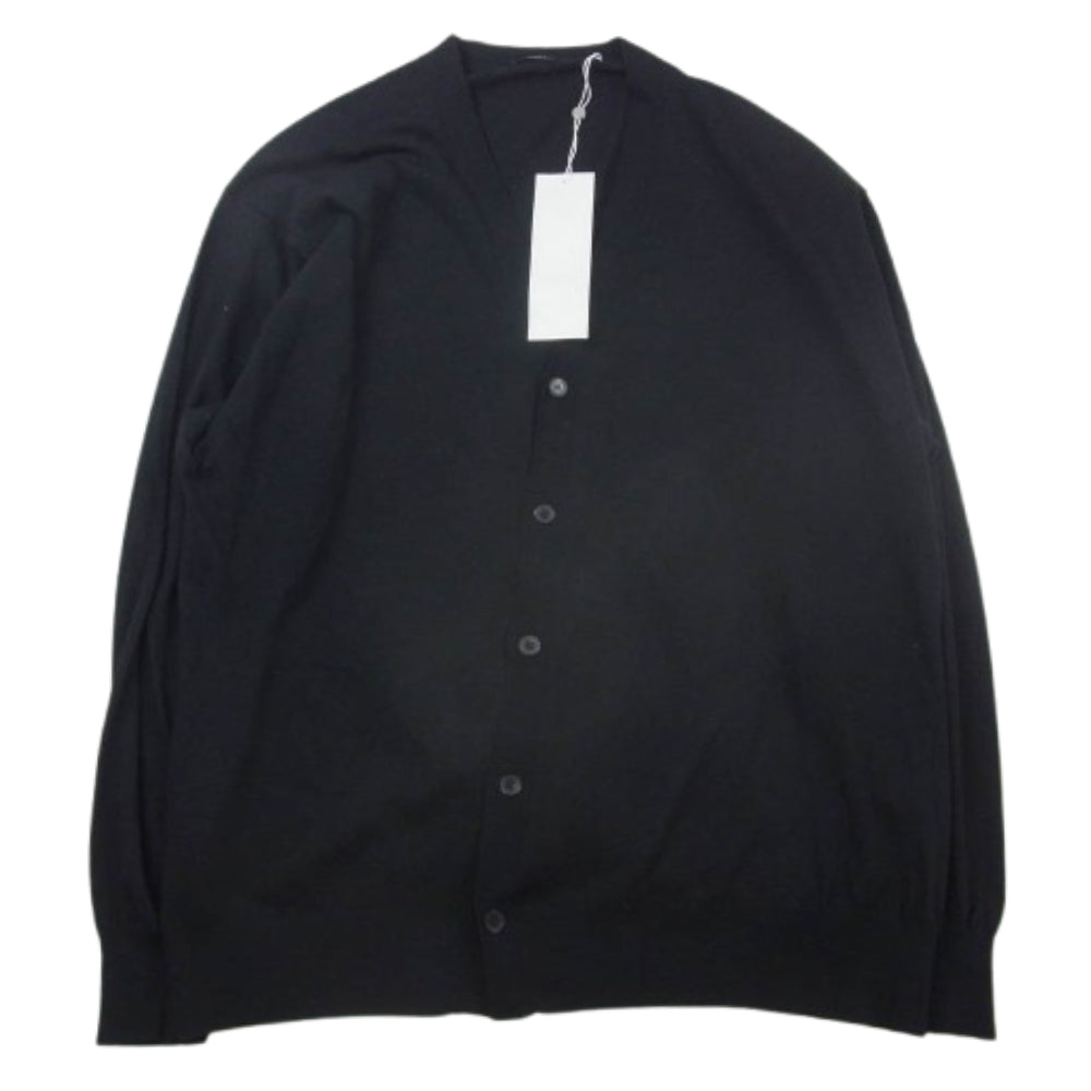 COMOLI コモリ 25SS B01-06002 コットン Vネック カーディガン ブラック系 3【美品】【中古】