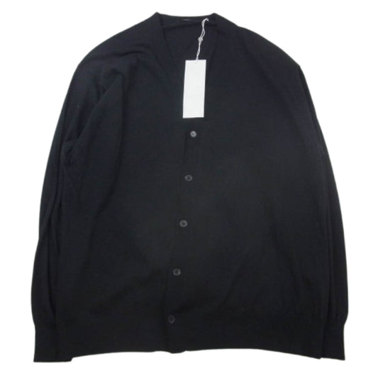 COMOLI コモリ 25SS B01-06002 コットン Vネック カーディガン ブラック系 3【美品】【中古】