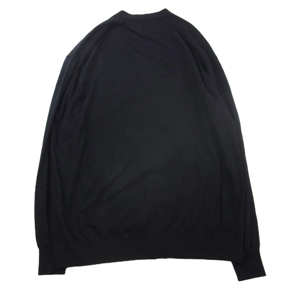 COMOLI コモリ 25SS B01-06002 コットン Vネック カーディガン ブラック系 3【美品】【中古】