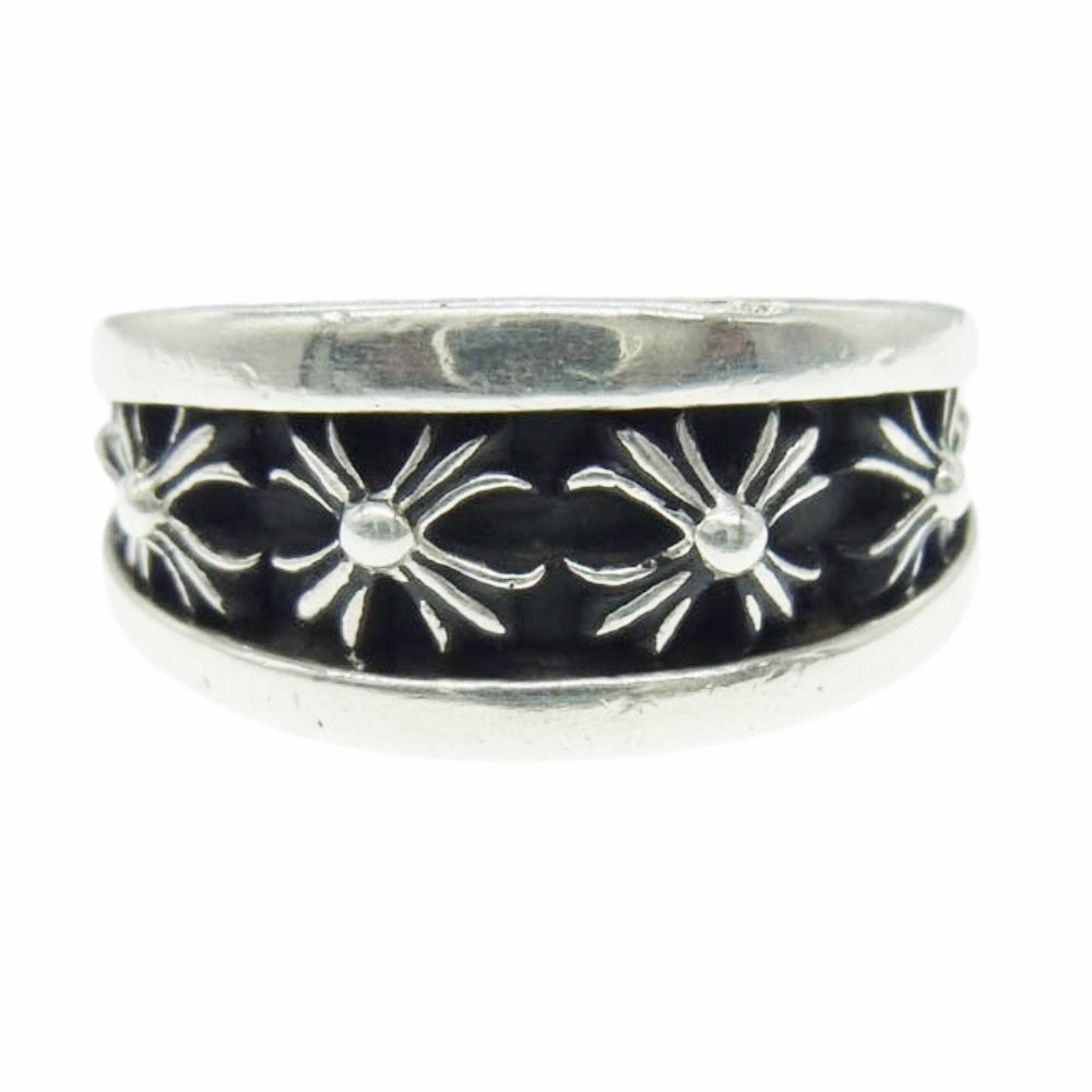 CHROME HEARTS クロムハーツ（原本無） NARROW V CHX ナロー Vバンド CHプラス エックス リング シルバー系 ブラック系 16.5号【中古】