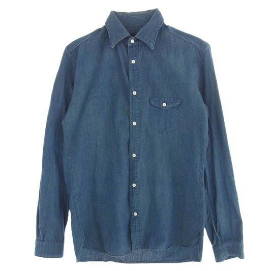 ORGUEIL オルゲイユ OR-5001C Classic Chambray Shirt クラシック シャンブレー 長袖 シャツ インディゴブルー系 38【中古】