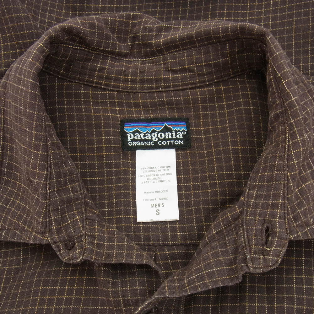 patagonia パタゴニア 07AW 53836 Organic Pima Cotton L/S Plaid Shirt オーガニックコットン 長袖 チェック シャツ ブラウン系 S【中古】