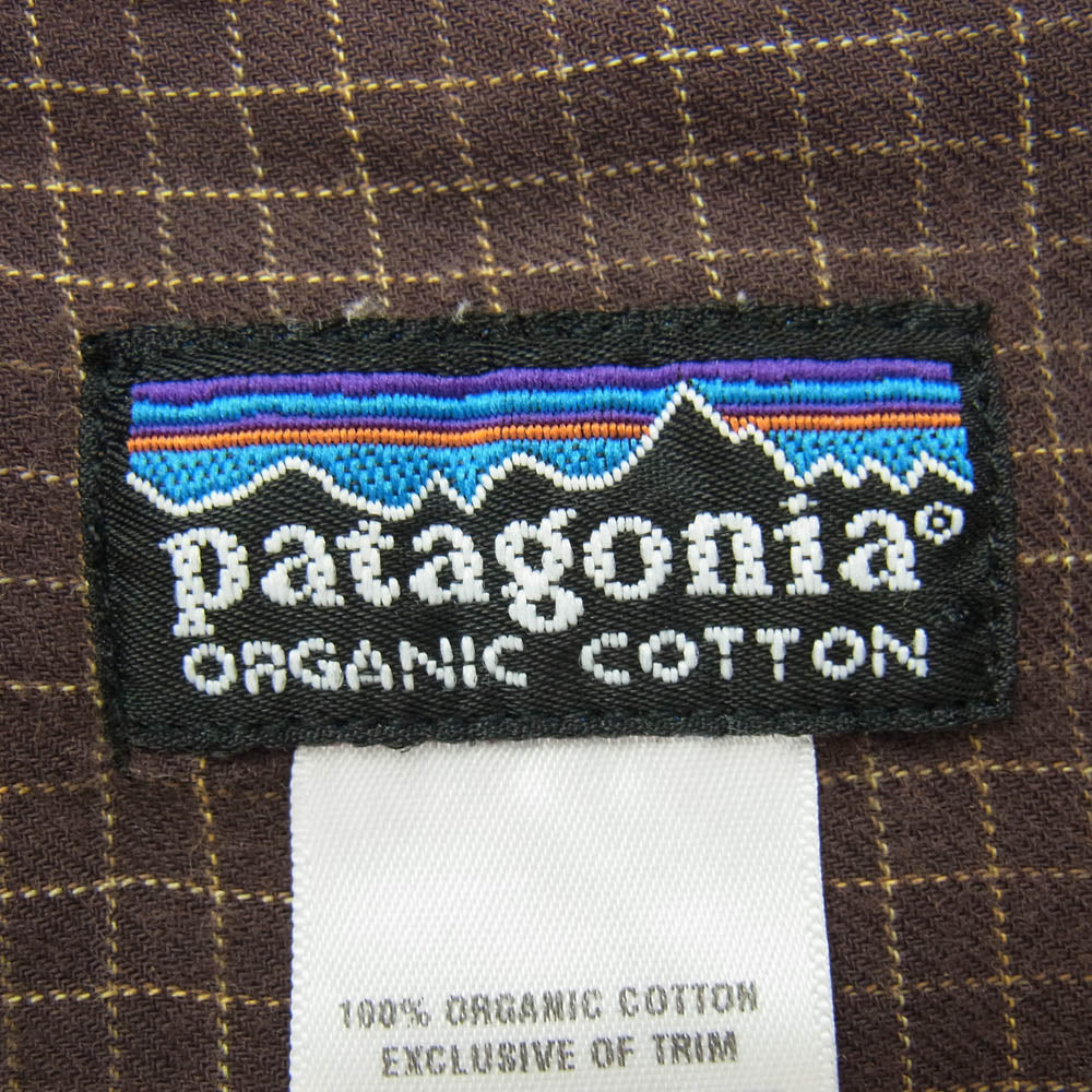 patagonia パタゴニア 07AW 53836 Organic Pima Cotton L/S Plaid Shirt オーガニックコットン 長袖 チェック シャツ ブラウン系 S【中古】