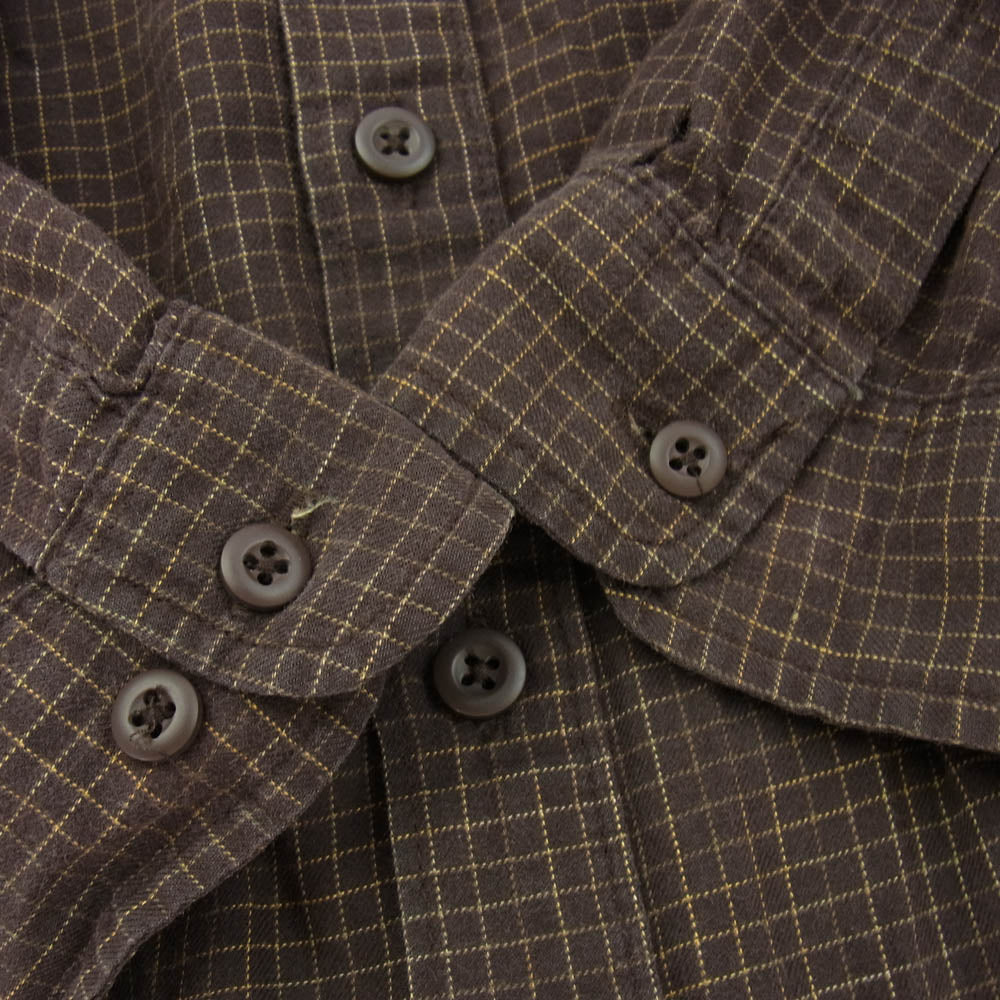 patagonia パタゴニア 07AW 53836 Organic Pima Cotton L/S Plaid Shirt オーガニックコットン 長袖 チェック シャツ ブラウン系 S【中古】
