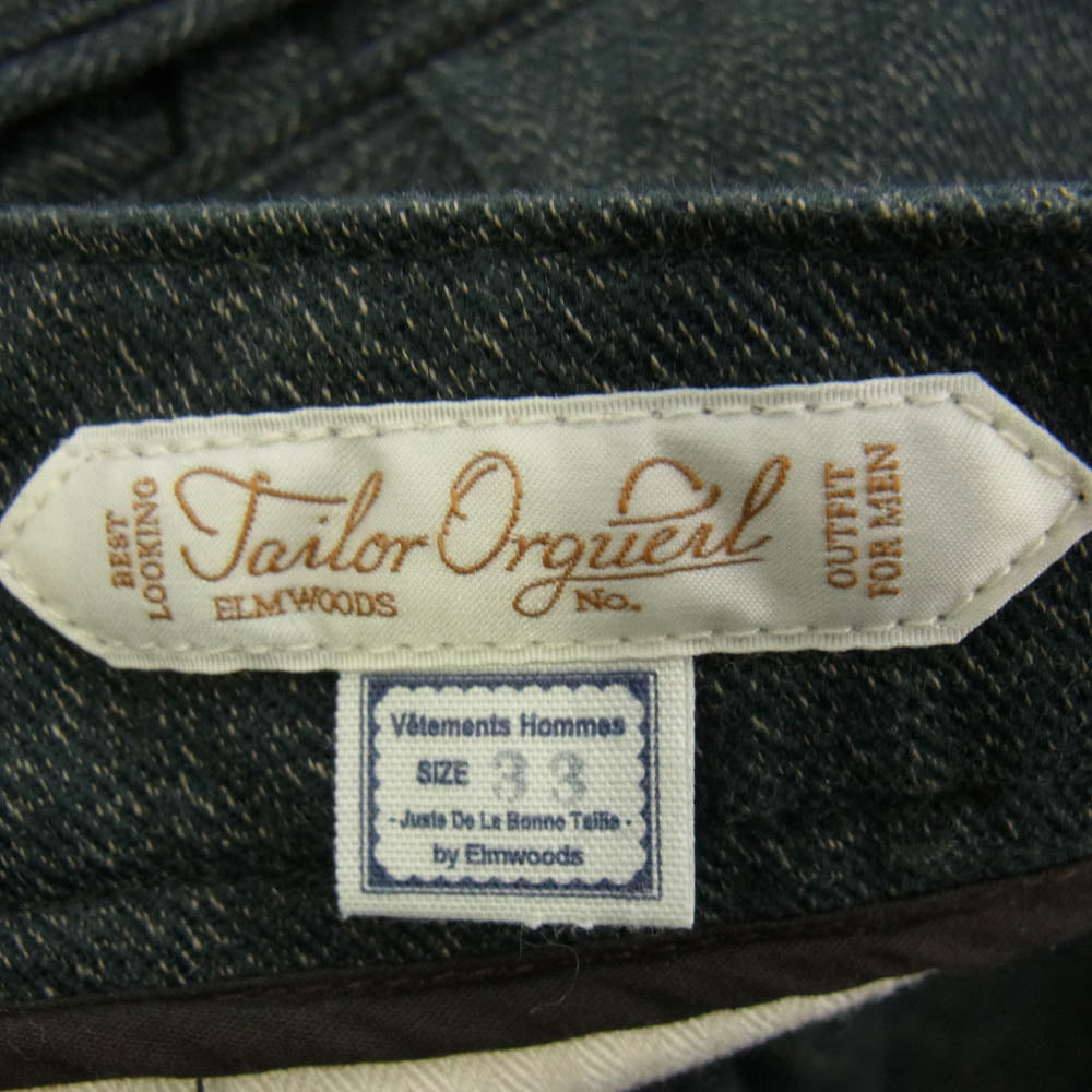 ORGUEIL オルゲイユ OR-1002 Classic Low Waist Trousers クラシック ロウ ウェストトラウザー ストレート パンツ ブラック系 33【中古】