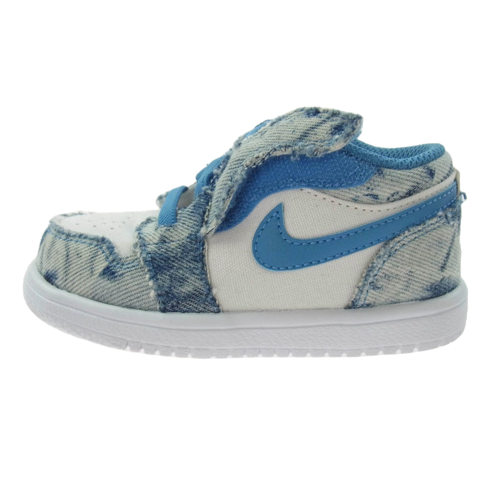 NIKE ナイキ DM8949-100 TD Air Jordan 1 Low ALT Washed Denim AJ1 エアジョーダン キッズサイズ スニーカー ホワイト系 ブルー系 13cm【中古】