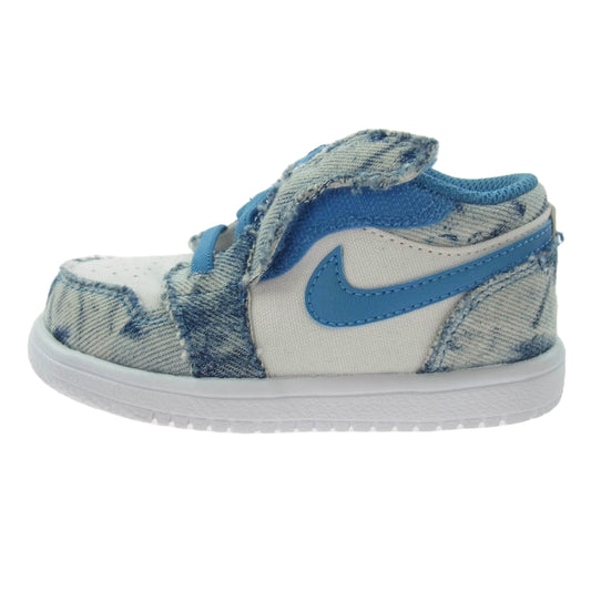 NIKE ナイキ DM8949-100 TD Air Jordan 1 Low ALT Washed Denim AJ1 エアジョーダン キッズサイズ スニーカー ホワイト系 ブルー系 13cm【中古】