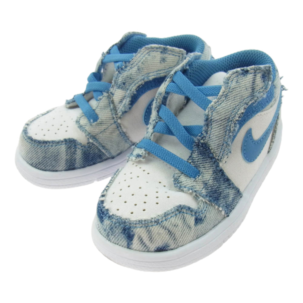 NIKE ナイキ DM8949-100 TD Air Jordan 1 Low ALT Washed Denim AJ1 エアジョーダン キッズサイズ スニーカー ホワイト系 ブルー系 13cm【中古】