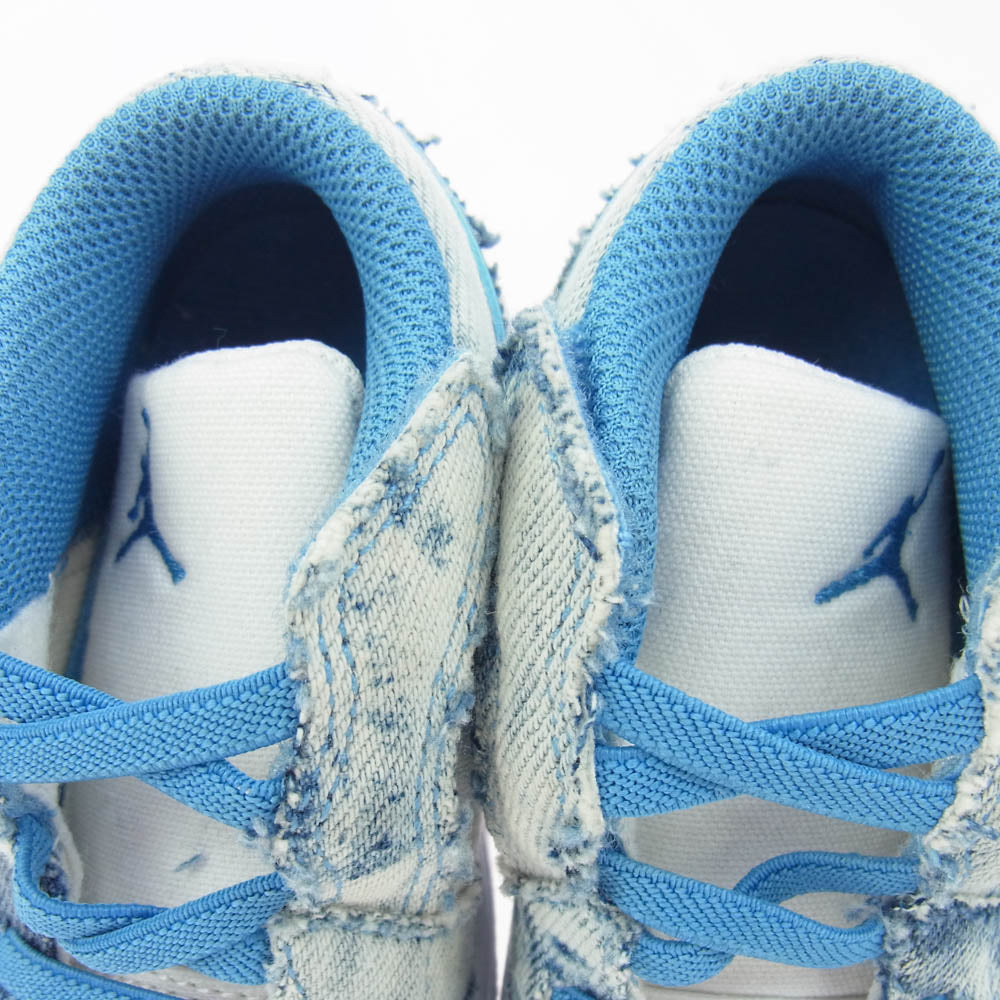 NIKE ナイキ DM8949-100 TD Air Jordan 1 Low ALT Washed Denim AJ1 エアジョーダン キッズサイズ スニーカー ホワイト系 ブルー系 13cm【中古】
