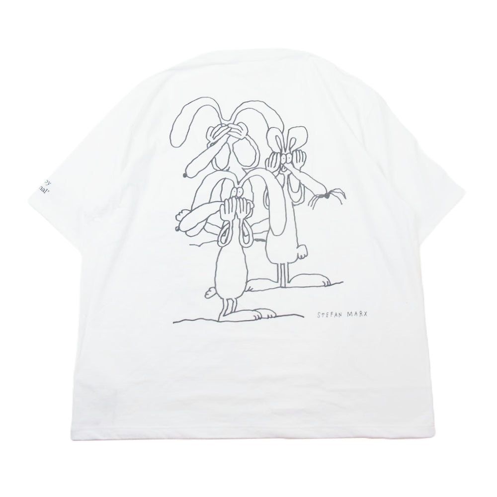 The Ennoy Professional ザ エンノイ プロフェッショナル SS24BRENCT05AM × Stefan Marx プリントデザイン ポケット付 Tシャツ 半袖カットソー ホワイト系 XXL【極上美品】【中古】