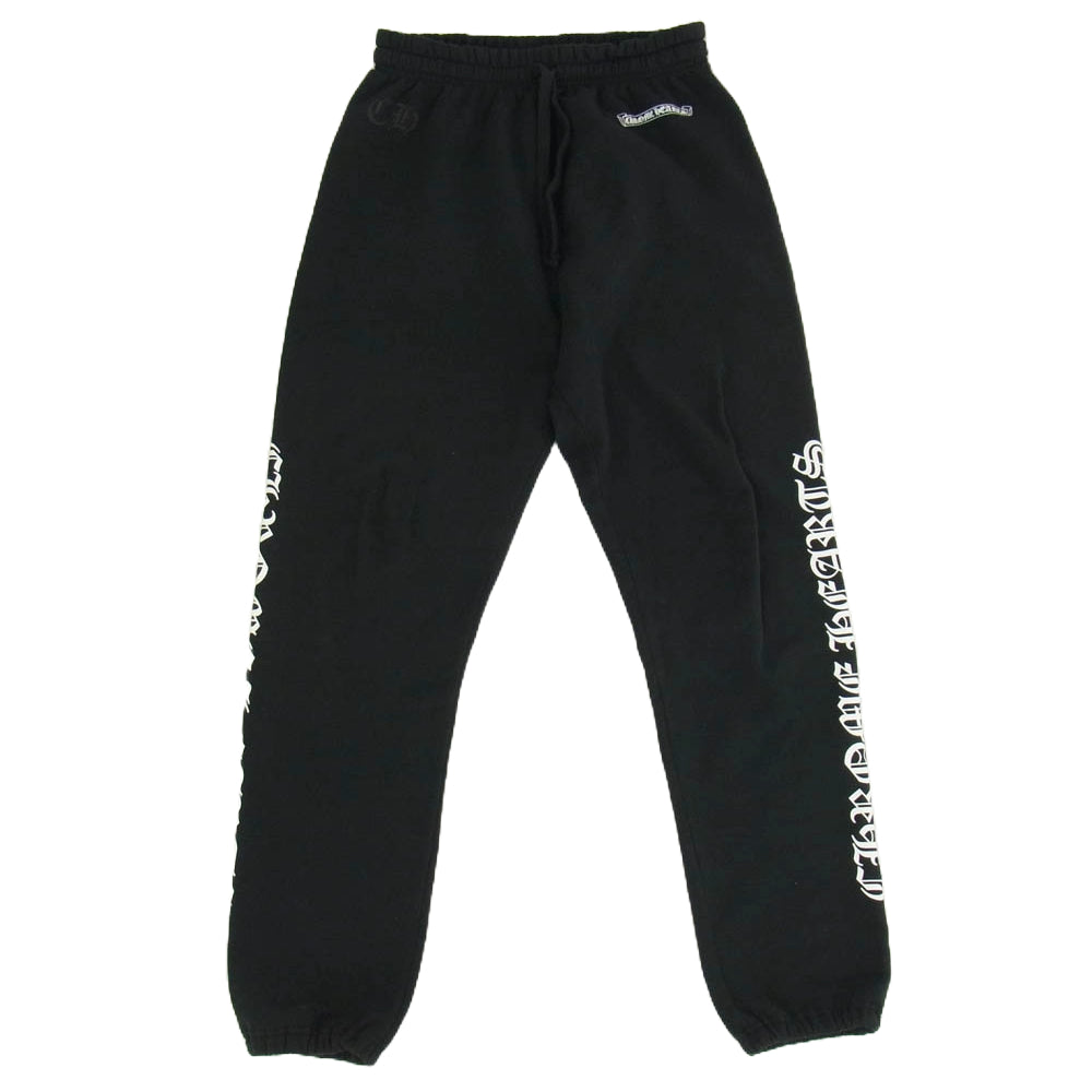 CHROME HEARTS クロムハーツ（原本無） SWEAT PANTS サイド ロゴ プリント スウェット パンツ ブラック系 M【中古】