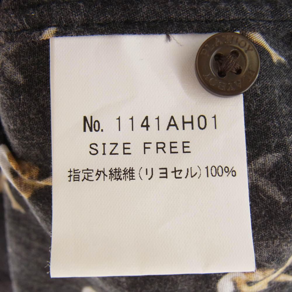 HYSTERIC GLAMOUR ヒステリックグラマー 1141AH01 × PLAY BOY プレイボーイ 総柄 半袖シャツ ブラック系 フリーサイズ【中古】