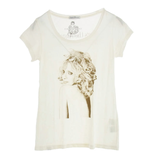 HYSTERIC GLAMOUR ヒステリックグラマー 0131CT11 COURTNEY LOVE プリント Tシャツ 半袖カットソー オフホワイト系 フリーサイズ【中古】