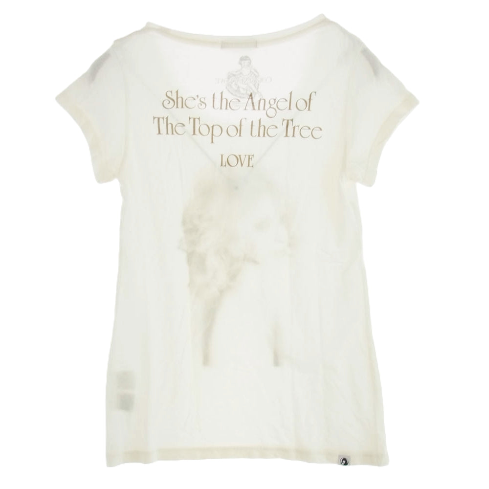 HYSTERIC GLAMOUR ヒステリックグラマー 0131CT11 COURTNEY LOVE プリント Tシャツ 半袖カットソー オフホワイト系 フリーサイズ【中古】