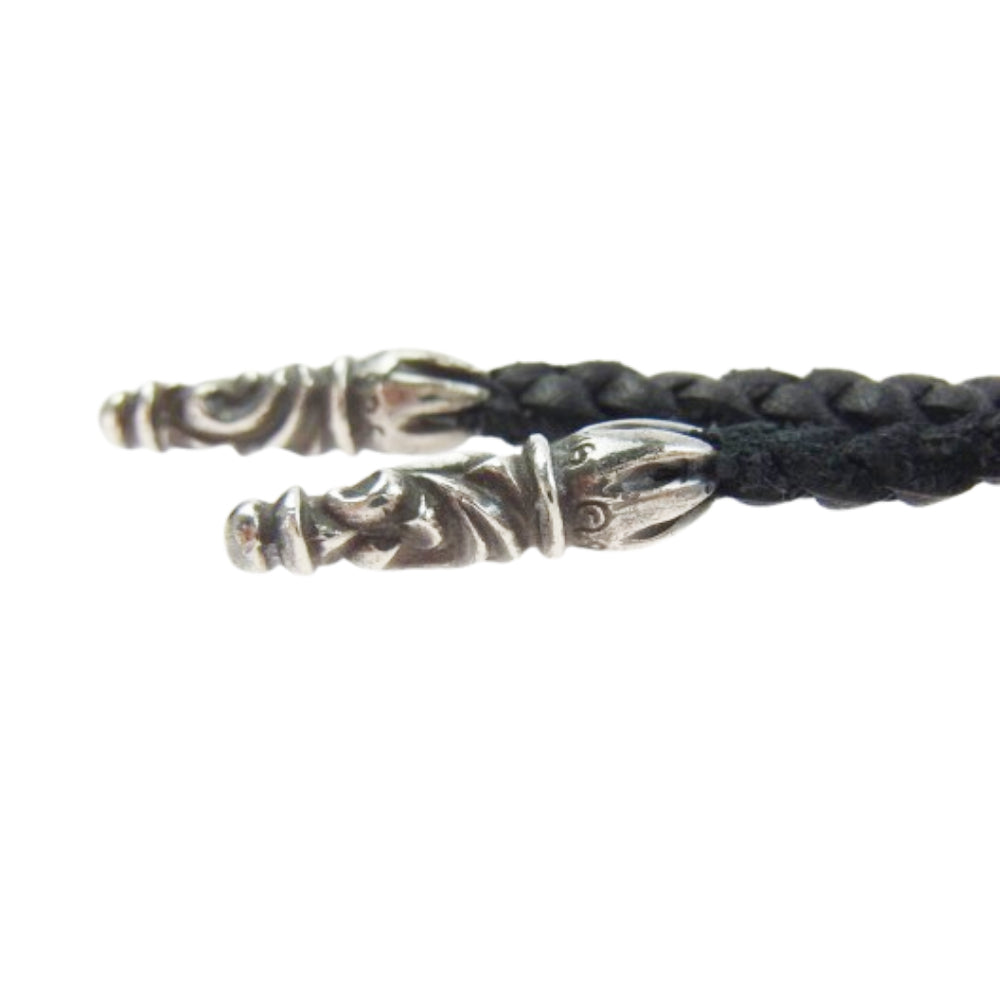 CHROME HEARTS クロムハーツ（原本無） LEATHER BRAID スクロール レザーブレード ネックレス ブラック系【中古】