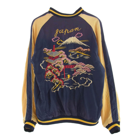 TAILOR TOYO テイラー東洋 TT15176-145 Mid 1950s Style Acetate Souvenir Jacket ROARING TIGER × LANDSCAPE AGING MODEL 虎柄 刺繍 エイジングモデル リバーシブル スカジャン グリーン系 ネイビー系 S【中古】