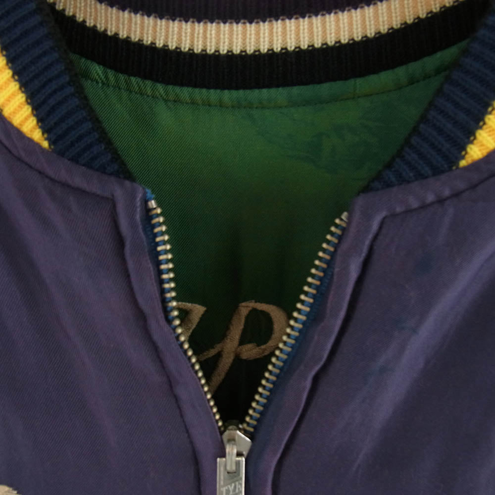 TAILOR TOYO テイラー東洋 TT15176-145 Mid 1950s Style Acetate Souvenir Jacket ROARING TIGER × LANDSCAPE AGING MODEL 虎柄 刺繍 エイジングモデル リバーシブル スカジャン グリーン系 ネイビー系 S【中古】