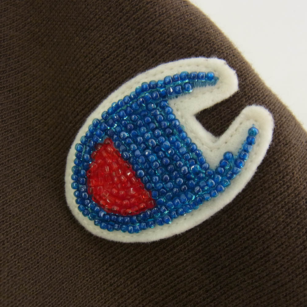 UNDERCOVER アンダーカバー UC1E4511 Champion チャンピオン REVERSE WEAVE リバースウェーブ ビーズ刺繍 コットン 裏毛 パンツ ブラウン系 S【新古品】【未使用】【中古】