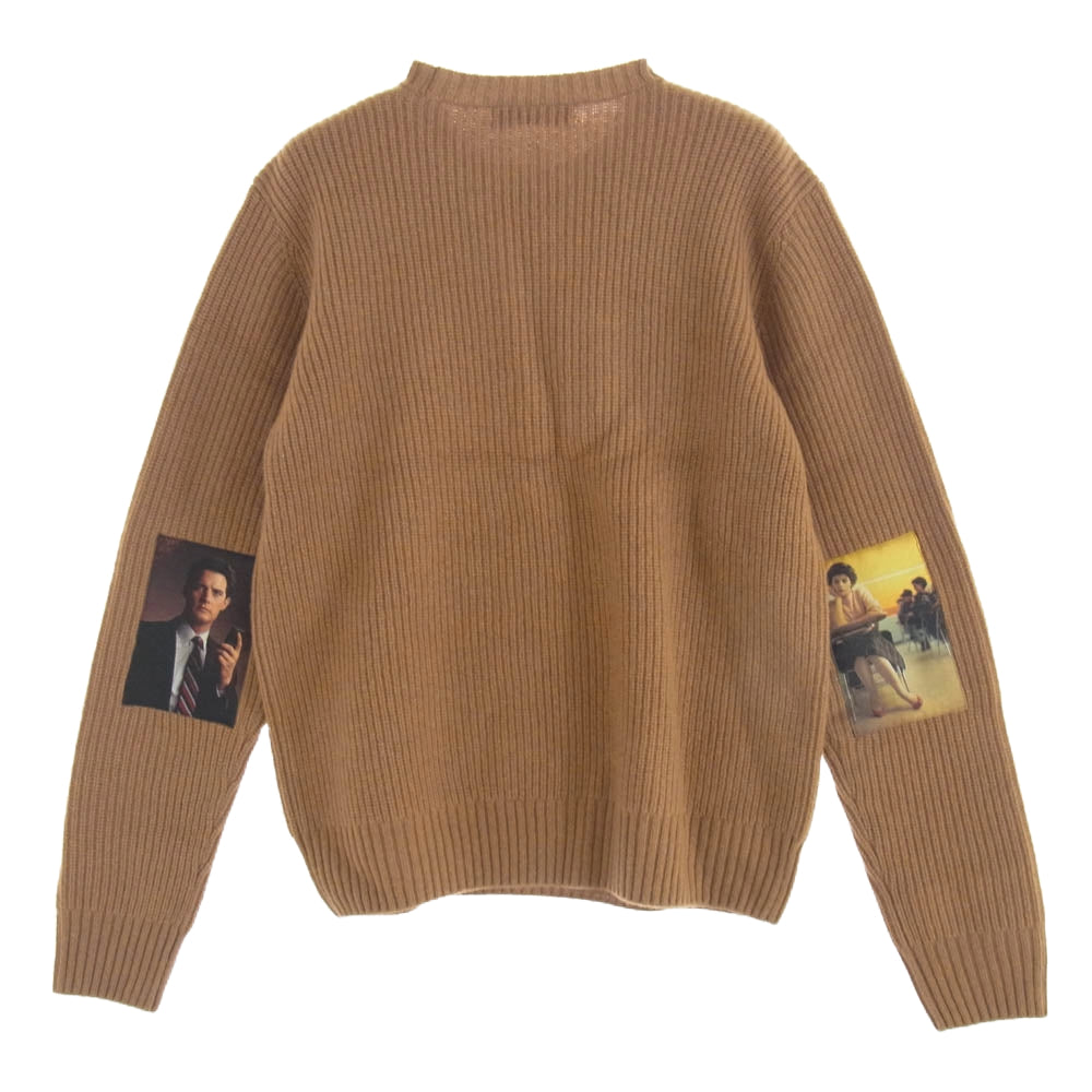 UNDERCOVER アンダーカバー UC2D9901-1 片畦 クルー ニット JQパッチ TWIN PEAKS ブラウン系 2【極上美品】【中古】