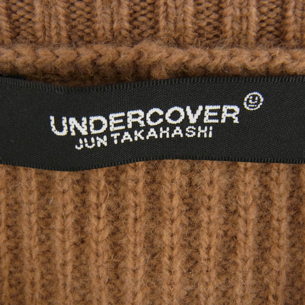 UNDERCOVER アンダーカバー UC2D9901-1 片畦 クルー ニット JQパッチ TWIN PEAKS ブラウン系 2【極上美品】【中古】
