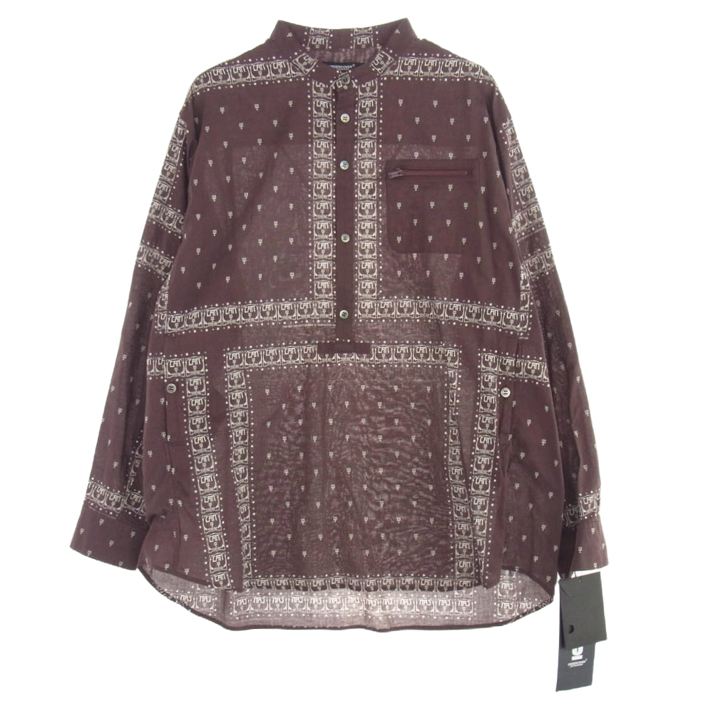 UNDERCOVER アンダーカバー UC2D9402 CAN グラフィック 総柄 プリント プルオーバー 長袖 シャツ ブラウン ブラウン系 2【新古品】【未使用】【中古】